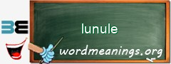 WordMeaning blackboard for lunule